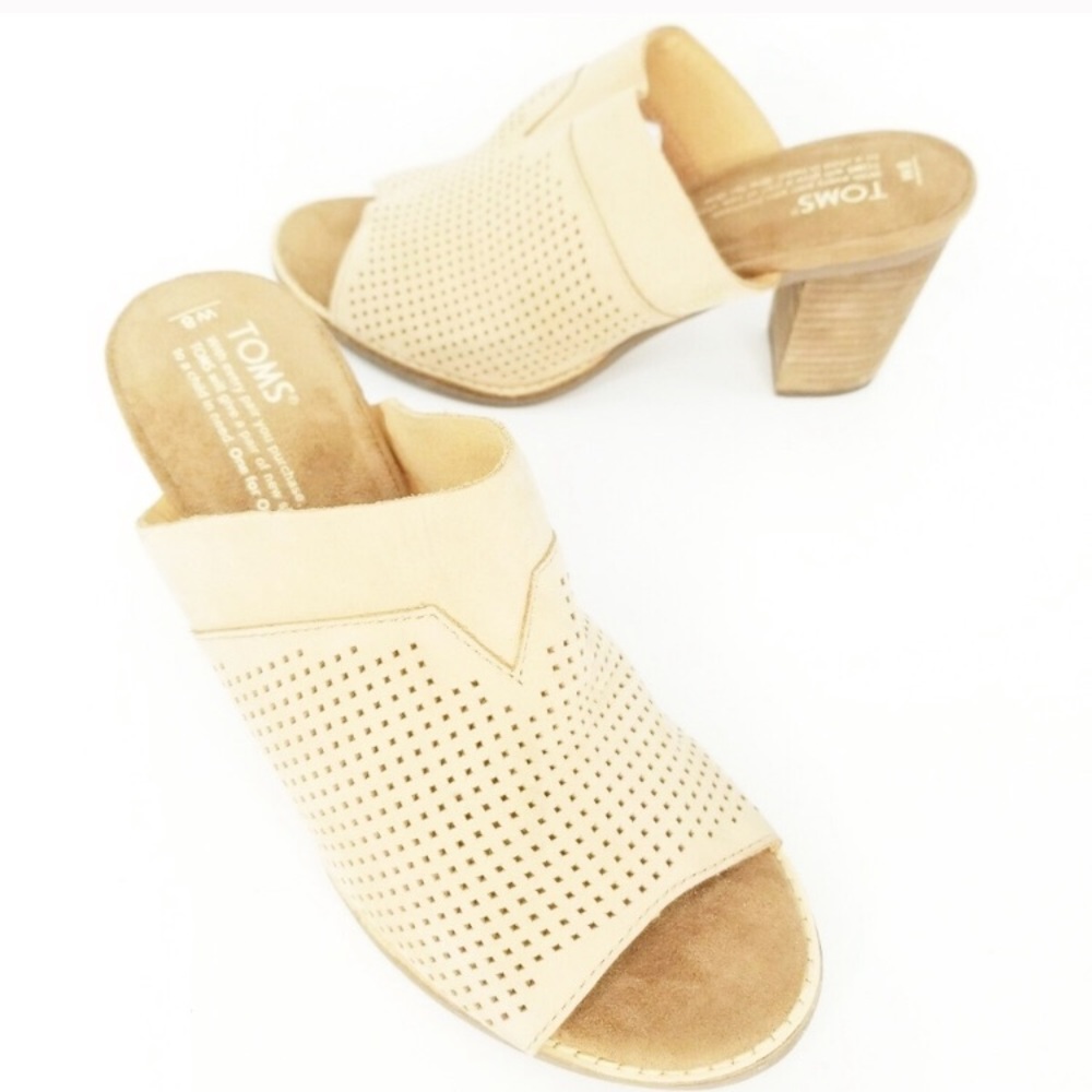 Toms Womens Majorca Perforated Open Toed Slip On